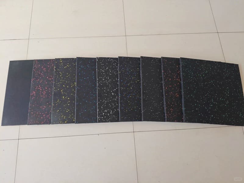 blending new rubber gym flooring